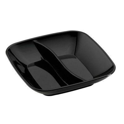 Bora Plastik Kare Bölmeli Sos Kabı, Polikarbonat, 8.5 cm, Siyah - 1