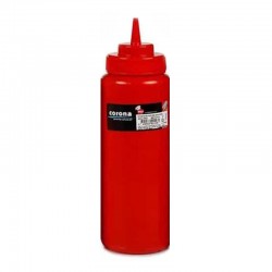 Bora Plastik Ketchup Bottle with Wide Lid, 950 ml, Red - Bora Plastik