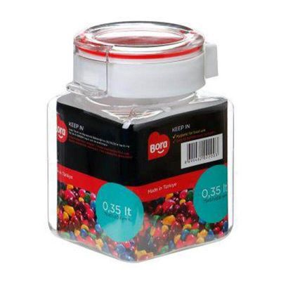 Bora Plastik Köşeli Pet Saklama Kabı, No:1, 350 ml - 1