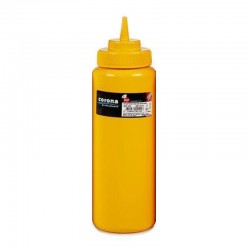 Bora Plastik Mustard Bottle with Wide Cap, 950 ml, Yellow - Bora Plastik