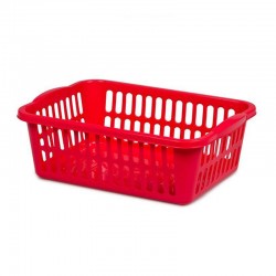Bora Plastik Patterned Fruit Basket No:0, 26.5x8.5 cm, Red - Bora Plastik