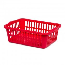 Bora Plastik Patterned Fruit Basket No:2, 27.5x22 cm, Red - Bora Plastik