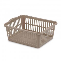 Bora Plastik Patterned Fruit Basket No:3, 27.5x22 cm, Beige - Bora Plastik