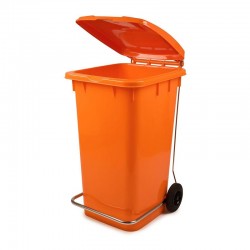 Bora Plastik Pedal Iron Waste Bin, 120 L, Orange - Bora Plastik