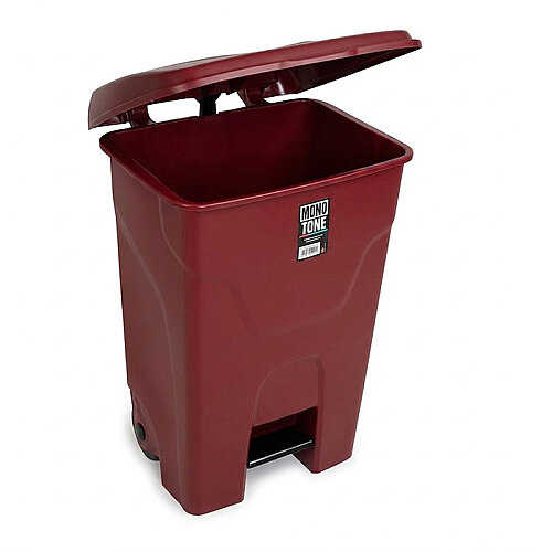 Bora Plastik Pedallı Çöp Kovası, 80 L, Kırmızı - Bora Plastik