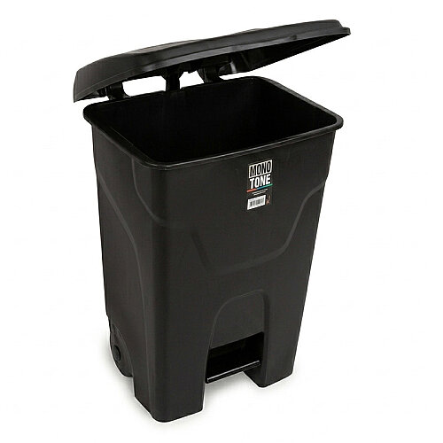 Bora Plastik Pedallı Çöp Kovası, 80 L, Siyah - Bora Plastik