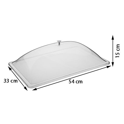 Bora Plastik Polycarbonate Bombe Kapak, GN 1/1, 33x54 cm - 2