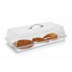 Bora Plastik Polycarbonate Cake and Pastry Box with Lid, Metal Handle, 24.8x45.6 cm - Bora Plastik