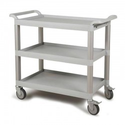 Bora Plastik Professional Service Trolley with 2 Brake Castors, 125 mm, Grey - Bora Plastik