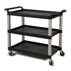 Bora Plastik Professional Service Trolley with Wheels, 100 mm, Black - Bora Plastik
