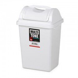 Bora Plastik Push Waste Bin, Angular, No: 1, 3.25 L, White - Bora Plastik
