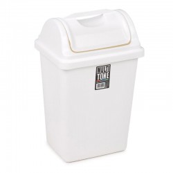 Bora Plastik Push Waste Bin, Angular, No: 3, 14 L, White - Bora Plastik