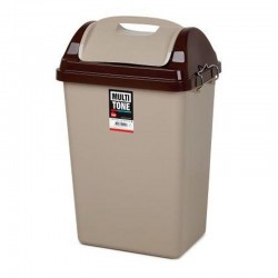 Bora Plastik Push Waste Bin, Angular, No: 4, 36 L, Brown - Bora Plastik