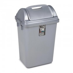 Bora Plastik Push Waste Bin, Angular, No: 4, 36 L, Grey - Bora Plastik
