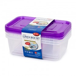 Bora Plastik Rectangular Storage Container, 3 pcs, 2800 ml - Bora Plastik