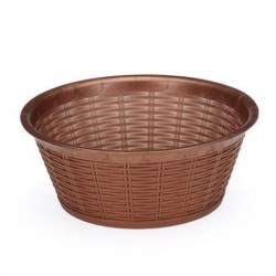 Bora Plastik Round Bread Basket with Wicker Pattern, 19.5 cm - Bora Plastik