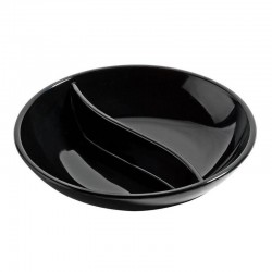 Bora Plastik Round Compartment Sauce Container, Polycarbonate, 8.5 cm, Black - Bora Plastik