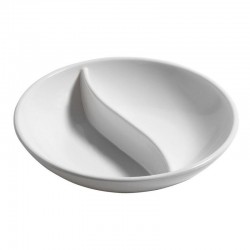 Bora Plastik Round Compartment Sauce Container, Polycarbonate, 8.5 cm, White - Bora Plastik