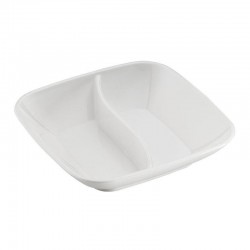 Bora Plastik Sauce Container with Square Compartment, Polycarbonate, 8.5 cm, White - Bora Plastik