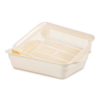 Bora Plastik Sebze ve Meyve Süzgeci, 39.5 cm, Krem - 1
