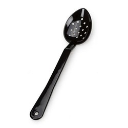 Bora Plastik Service Spoon, Perforated, Polycarbonate, 33 cm, Black - Bora Plastik