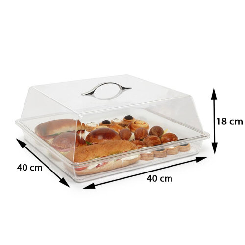 Bora Plastik Square Cake Pan Set, Metal Handle, 40x40 cm - 2