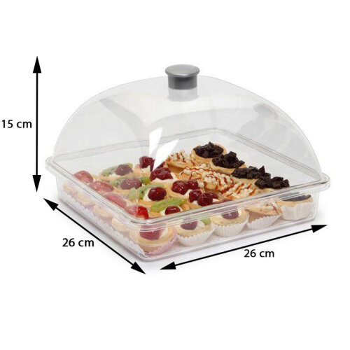 Bora Plastik Square Cake Pan Set, With Lid, 26x26 cm - 2