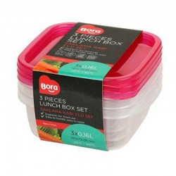 Bora Plastik Square Mini Storage Container, 3 pcs, 350 ml - Bora Plastik