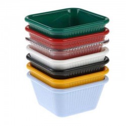 Bora Plastik Square Sauce Pot, Polycarbonate, 7x3.5 cm, Black - Bora Plastik
