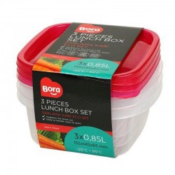 Bora Plastik Square Storage Container, 3 pcs, 850 ml - Bora Plastik