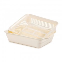 Bora Plastik Vegetable and Fruit Strainer, 26 cm, Beige - Bora Plastik