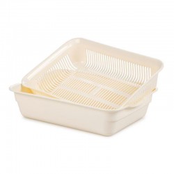 Bora Plastik Vegetable and Fruit Strainer, 39.5 cm, Cream - Bora Plastik