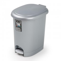 Bora Plastik Waste Bin, Pedal, Oval, 17 L, Grey - Bora Plastik