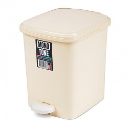 Bora Plastik Waste Bin with Pedal, No: 1, 5 L, Beige - Bora Plastik
