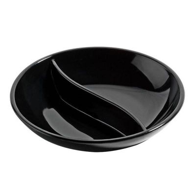 Bora Plastik Yuvarlak Bölmeli Sos Kabı, Polikarbonat, 8.5 cm, Siyah - 1