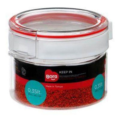 Bora Plastik Yuvarlak Pet Saklama Kabı, No:1, 350 ml - 1