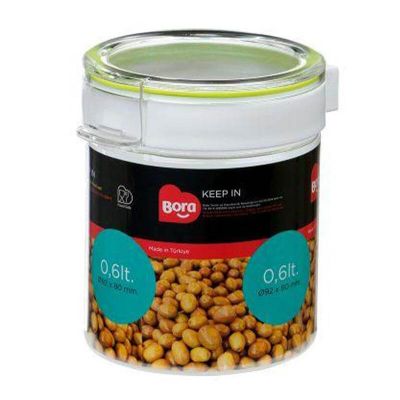 Bora Plastik Yuvarlak Pet Saklama Kabı, No:2, 600 ml - 1
