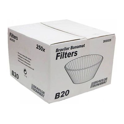 Bravilor Bonamat B20 Coffee Filter Paper, 203/535 cm, 250 Pieces - Bravilor Bonamat