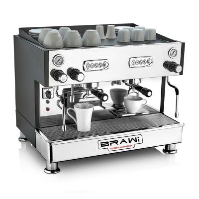 Brawi Tall Cup Tam Otomatik Espresso Kahve Makinesi, 2 Gruplu, Siyah - 1