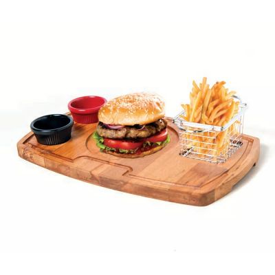 Biradlı GRV-1804 Burger Servis Sunum Tahtası, 38x22.5x2 cm - 1