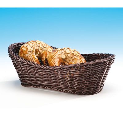 Zicco JE-1015 Plastik Oval Ekmek Sepeti, 29x20x10.5 cm, Koyu Renk - 1