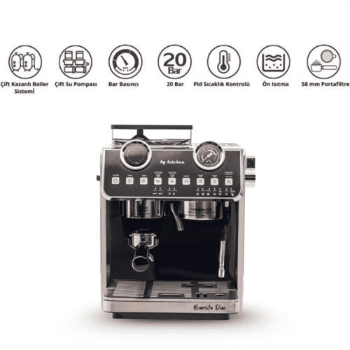 By Kitchen Barista Duo Household Espresso Coffee Machine with Grinder - 2