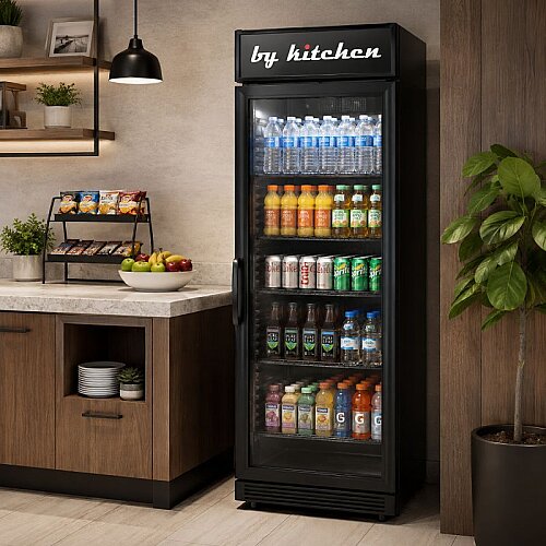 By Kitchen BY.370K-S Tek Kapılı Kanopili Şişe Soğutucu Dolap, 346 L, Siyah - 3