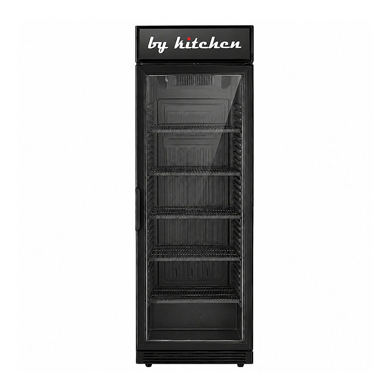 By Kitchen BY.370K-S Tek Kapılı Kanopili Şişe Soğutucu Dolap, 346 L, Siyah - By Kitchen