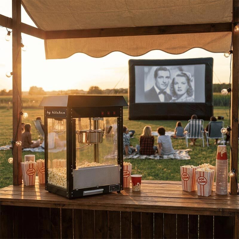 By Kitchen DPM-S Popcorn Mısır Patlatma Makinesi, 56x41x7 cm, Siyah - By Kitchen