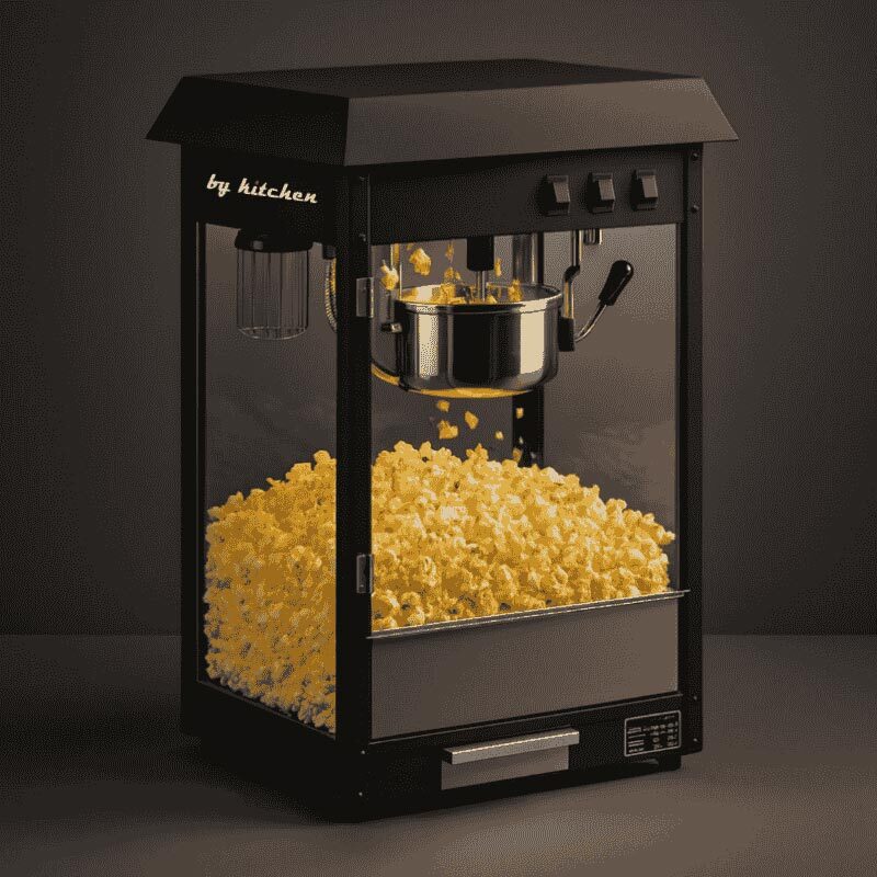 By Kitchen DPM-S Popcorn Mısır Patlatma Makinesi, 56x41x7 cm, Siyah - By Kitchen