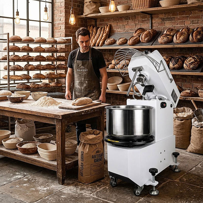 By Kitchen DSH-30L Kaldırılabilir Başlıklı Spiral Hamur Yoğurma Makinesi, 12 kg - By Kitchen