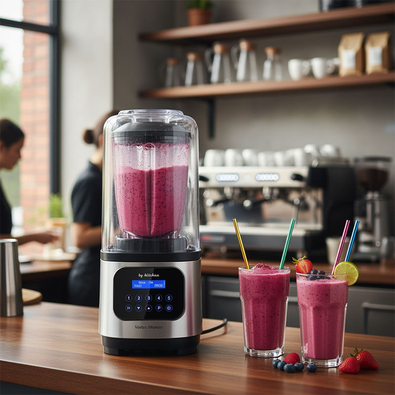 By Kitchen Vortex Silencer Digital Bar Blender with Noise Cancelling Lid, 2 L, 1800 W, Grey - By Kitchen