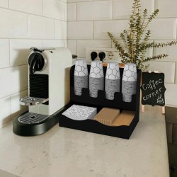 Cafemarkt 16 Oz Bardak Uyumlu Çay ve Kahve Organizasyon Standı, 38.2x20x25 cm, Siyah - 3