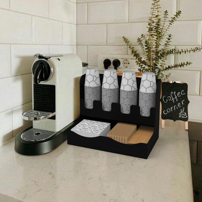Cafemarkt 16 Oz Bardak Uyumlu Çay ve Kahve Organizasyon Standı, 38.2x20x25 cm, Siyah - Cafemarkt